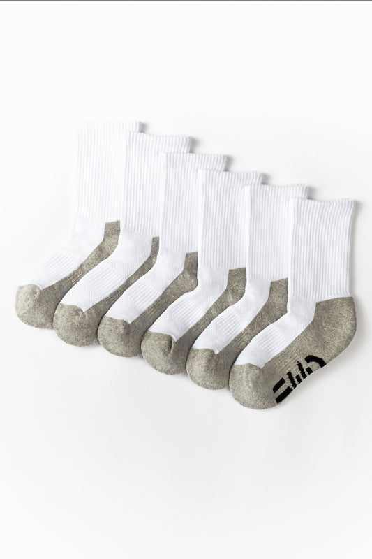 FWD Boy's Athletic Crew Socks - 6 Pack