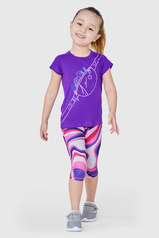 FWD Toddler Girls' Printed Crop Legging - Swirly