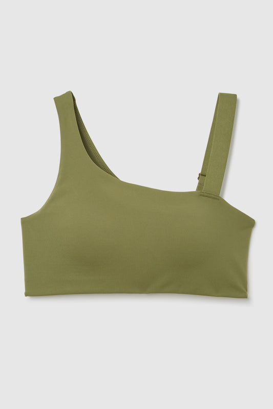 Push FWD Women's Asymmetrical Sports Bra, Medium Impact, Removable Pads