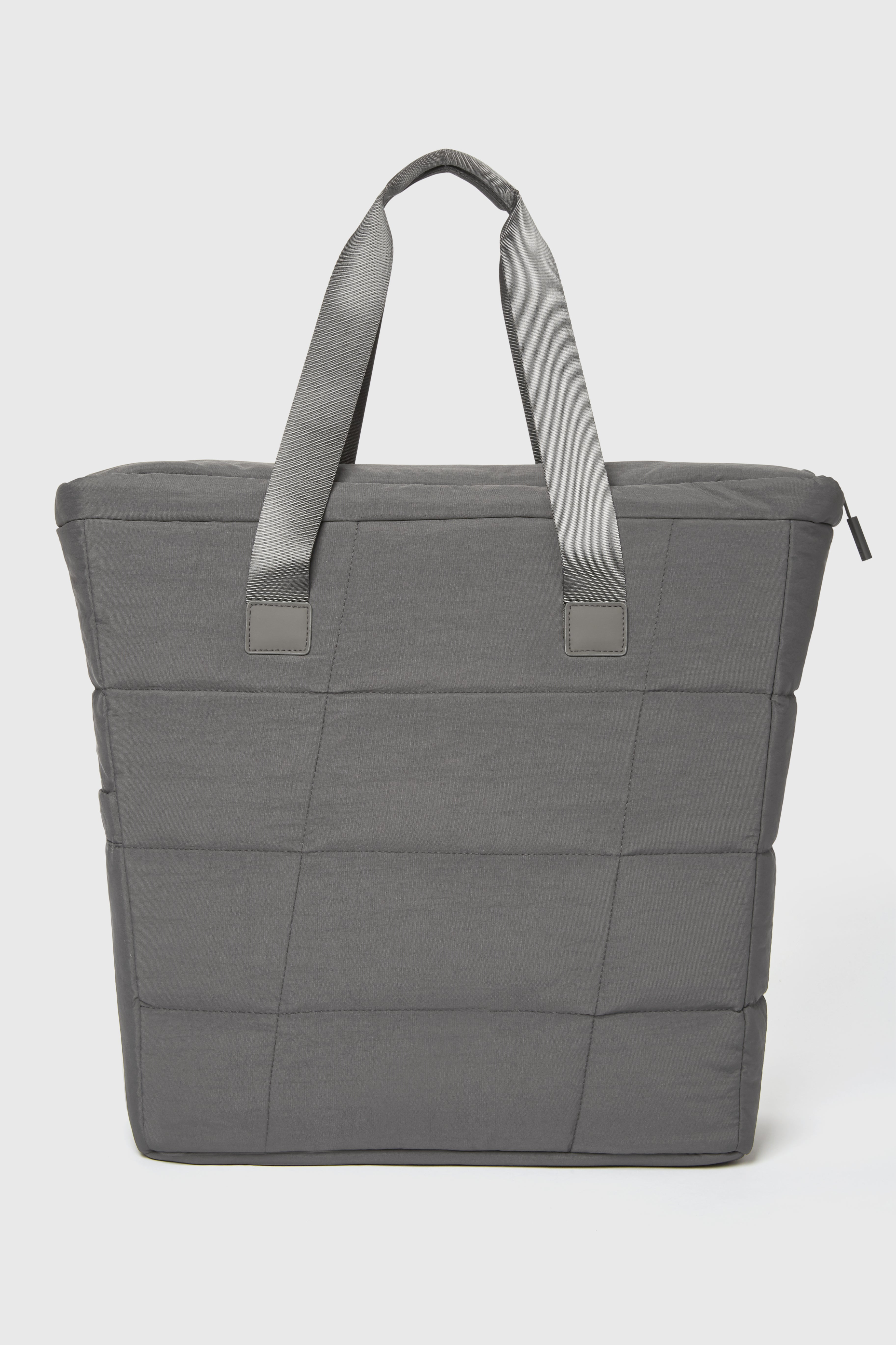 Quilted nylon tote top