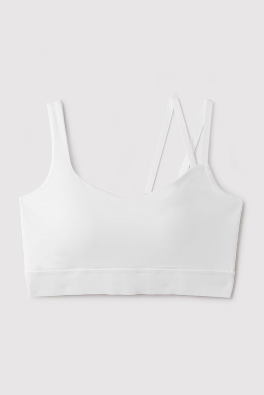 XZNGL Ladies'plain Color Front Cross Side Lace Sports Bra Full Cup