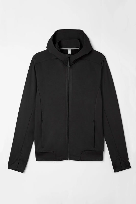 Seamless Zip Sweatshirt Black Melange