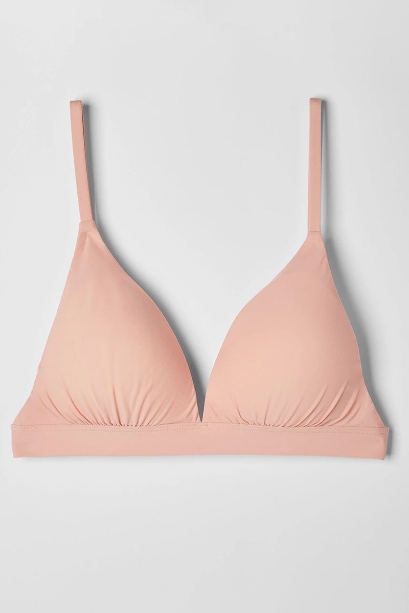Triangle bra with removable pads