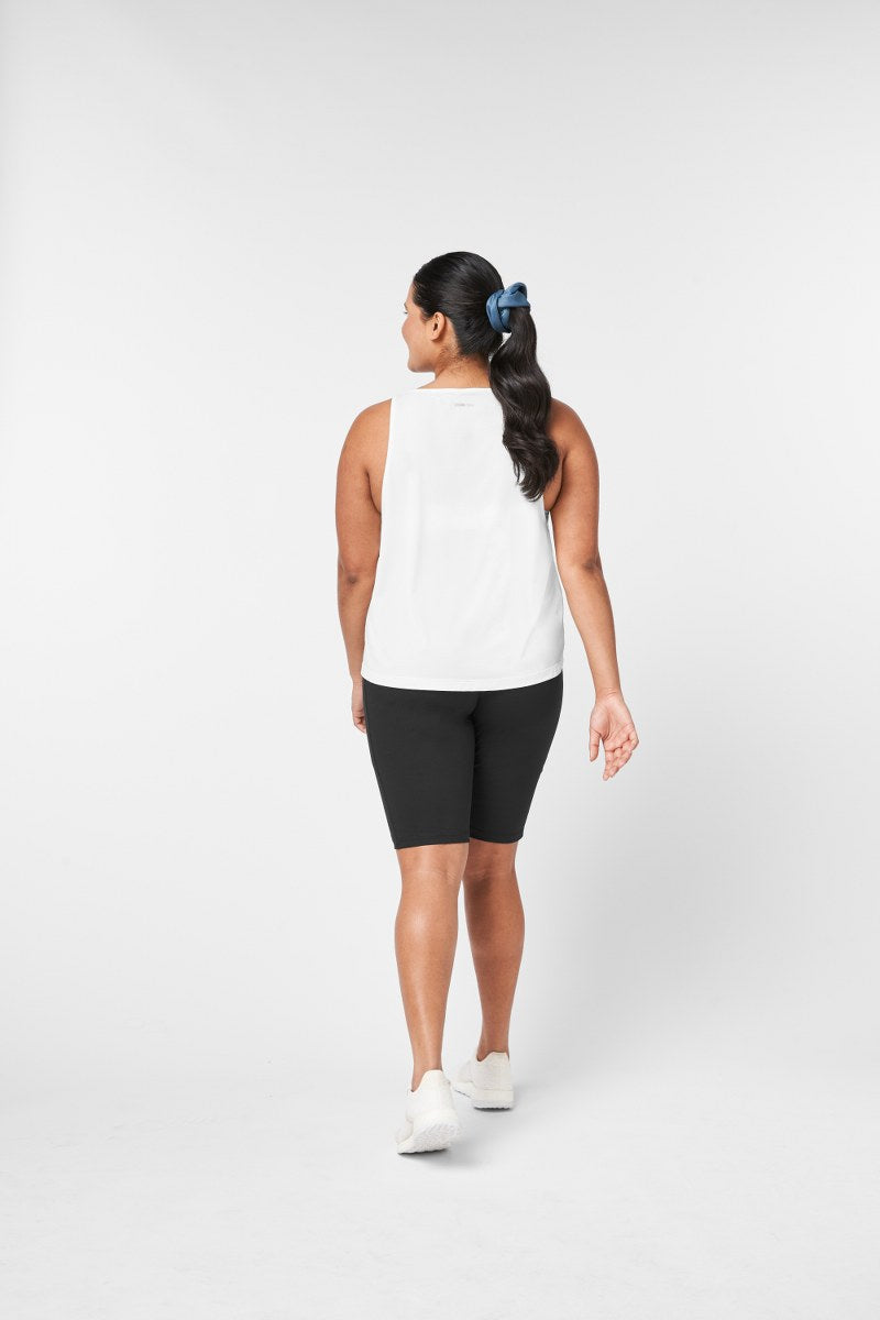 Plus Ruched Mesh Racer Tank Top