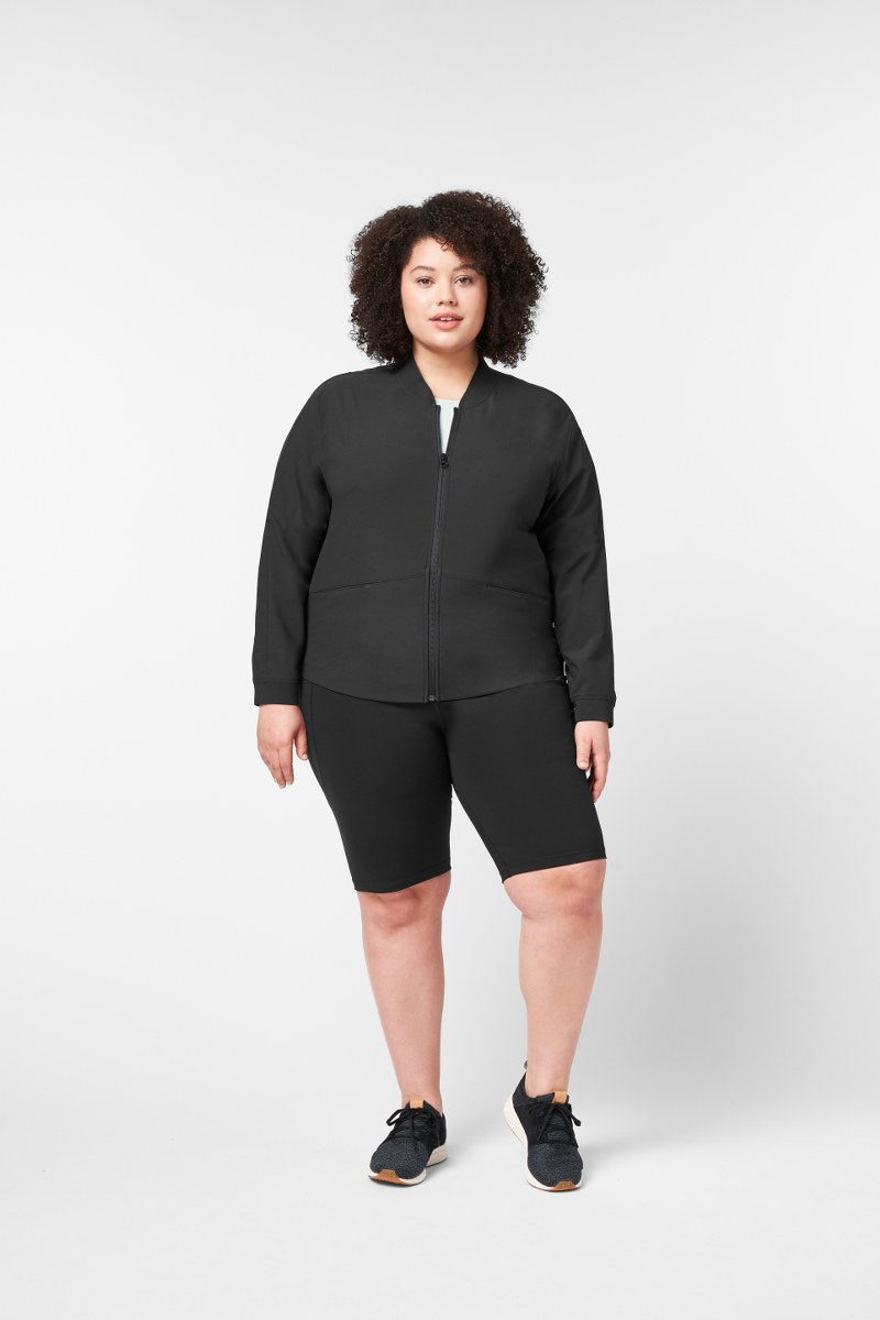 Push FWD Women's Minimal Recycled Bomber - Black Beauty- Front