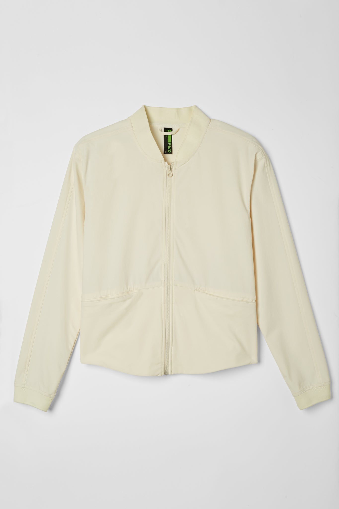 Push FWD Women's Minimal Recycled Bomber - Egret - Flat